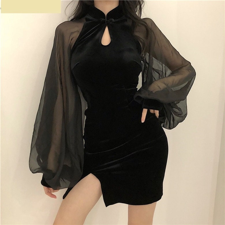 Black Dress/Mafia theme outfit ✨ #blackdress #dress #elegantdress #ele