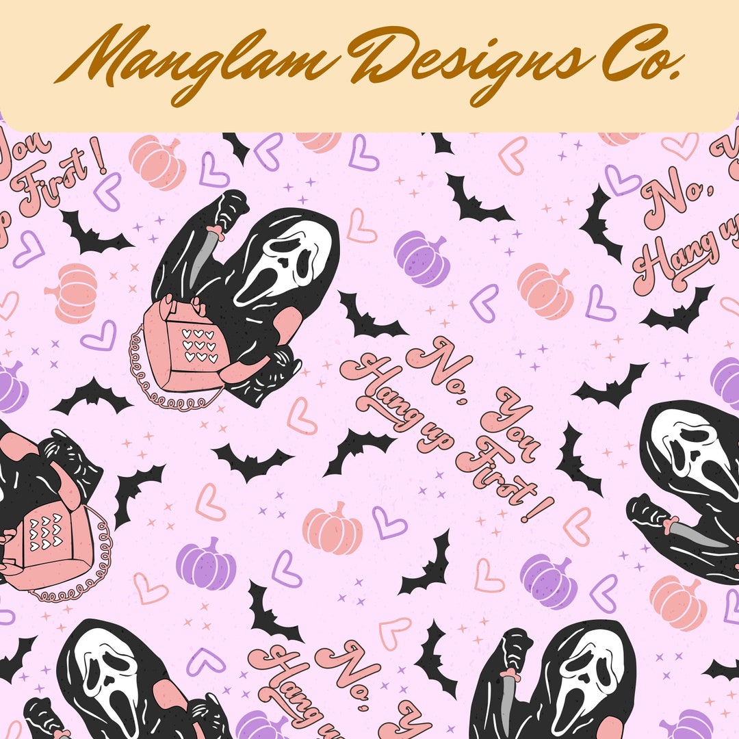 No You Hang up Scream Ghostface Seamless Repeat Pattern Etsy UK