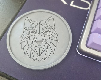 Geometric Wolf Coaster [3D Printed]