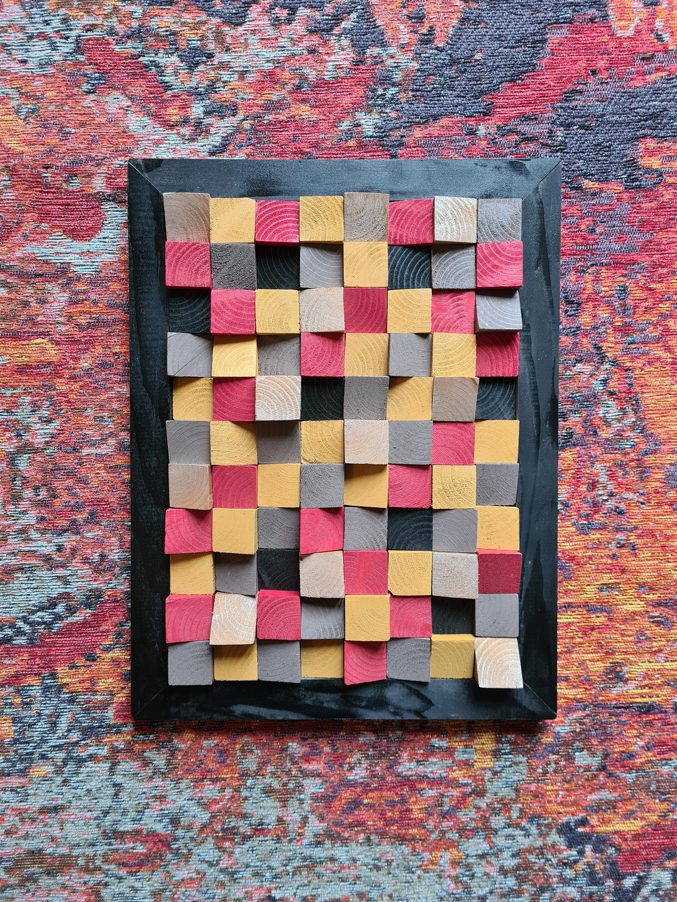 Tableau Bois Moderne/3D/ Relief/ Art Geometrique