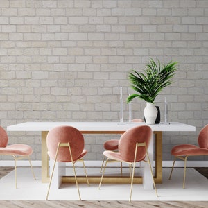 CREAM-Wall Decor Luxury Limestone Brick Wallpaper Wall Mural Self-Adhesive Peel and Stick Removable and Repositionable Canvas Texture