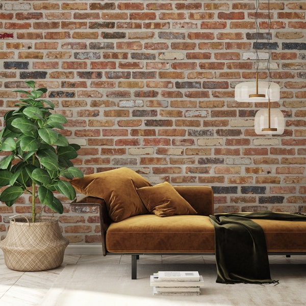 TUSCANY BRICK-Wall Decor Luxury Brick Wallpaper Brick Wall Mural Self-Adhesive Peel and Stick Removable and Repositionable Canvas Texture