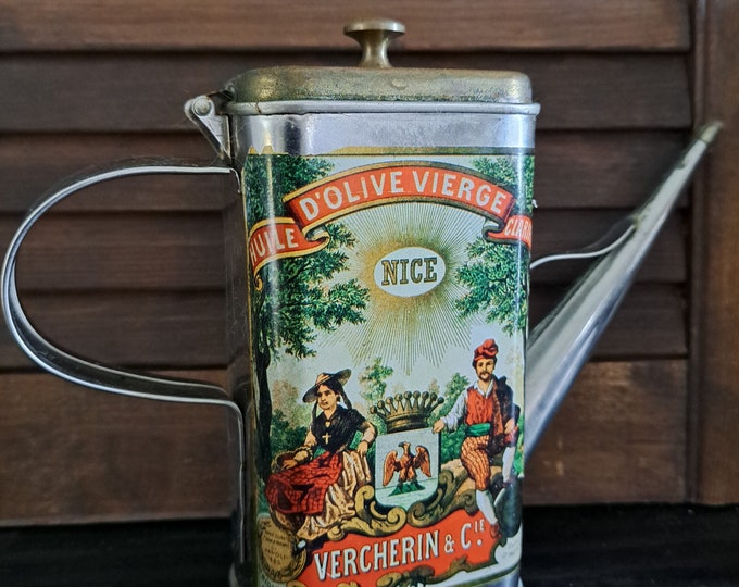 Vintage Olive Oil Can With Spout Vercherin & Co. Vase Watering Can Etsy