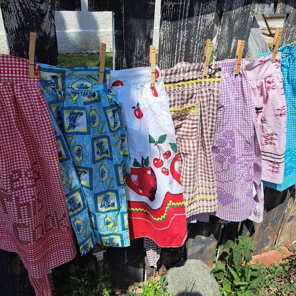 Vintage Aprons 1950s 1960s Choose one. Check our other apron listings