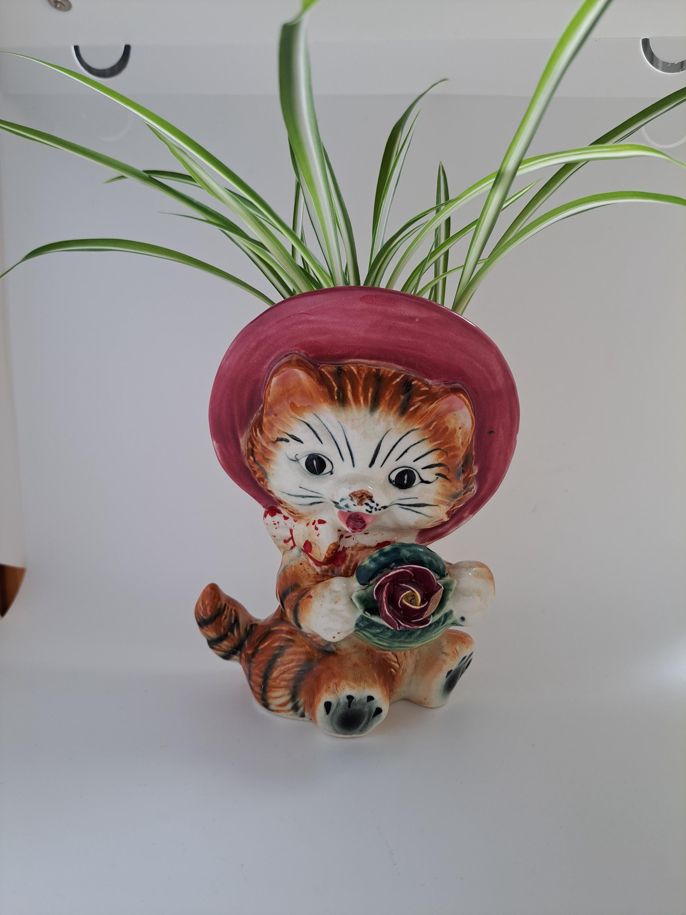 Lefton Cat Wall Pocket - Etsy