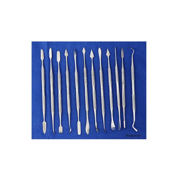 Set d'outils de modelage en acier inoxydable / modelage de la cire / outils de modelage en argile / cire Contenu 12 pcs.