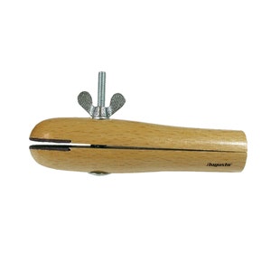 Ringklemme Einspannwerkzeug Faßkloben *Made in Germany* 140mm Hartholz mit Flüggelmutter + Lederbacken / Fasserwerkzeug / Ringhalter
