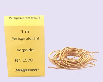 Perlspiraldraht vergoldet / Goldener Schmuckdraht / Perlendraht / DIY Perlenketten / 1 Meter