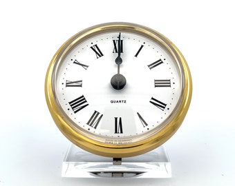 Mouvement d'horloge UTS à insertion Ø 58 mm – Quartz intégré, chiffres romains dorés | Lunette 66–103 mm