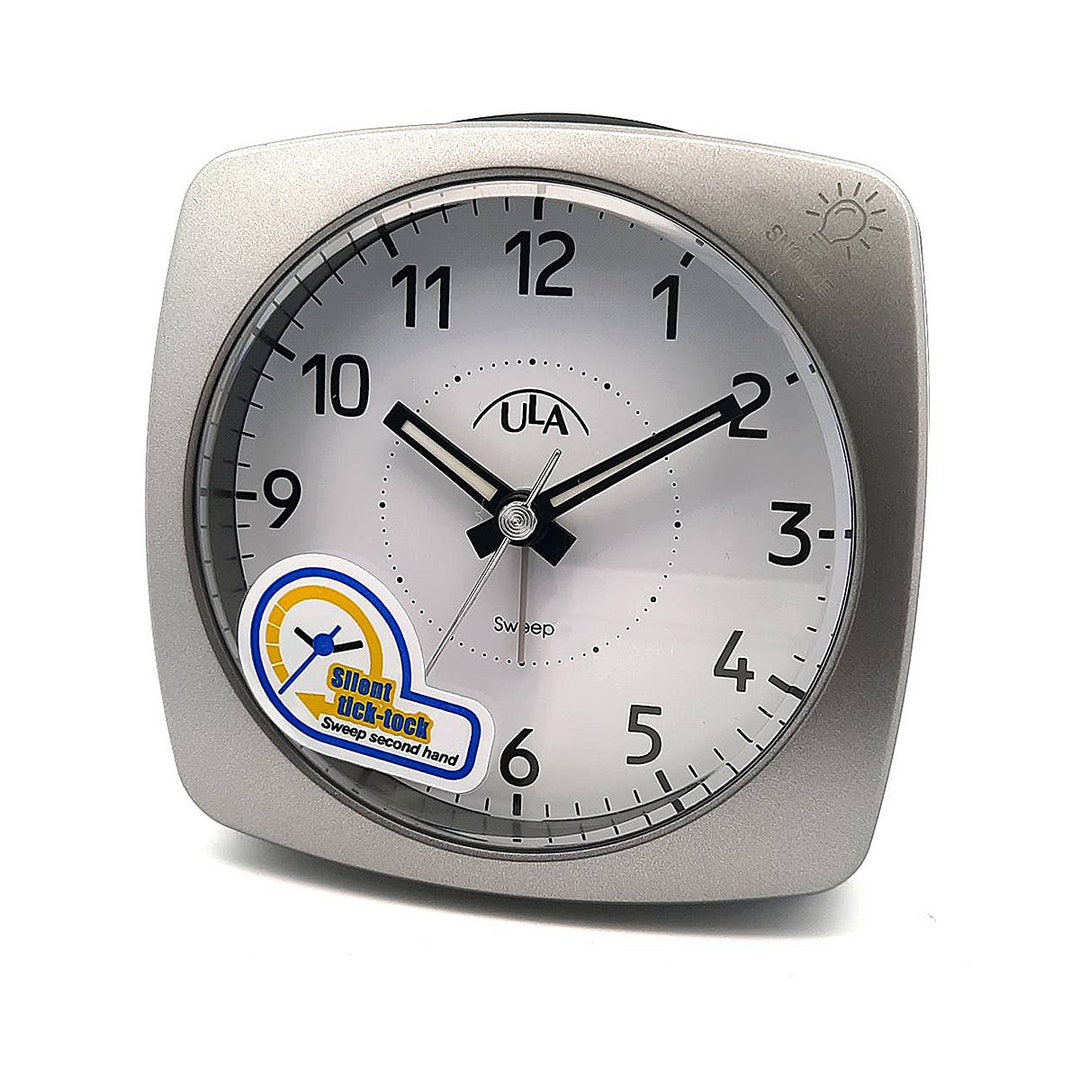 Quartz Alarm Clock Silent From ULA With Creeping Second, Flashing Light  When the Alarm Signal Sounds