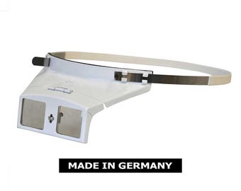 Headband Magnifier – Watchmaker Loupe with Flip-Up Lenses – 2x / 2.5x / 3x – Made in Germany