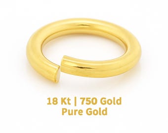 Binding rings round, open gold 750 / 18 KT. Gold Binding Rings / Bending Rings Gold / Pure Gold Bending Rings - Different sizes -