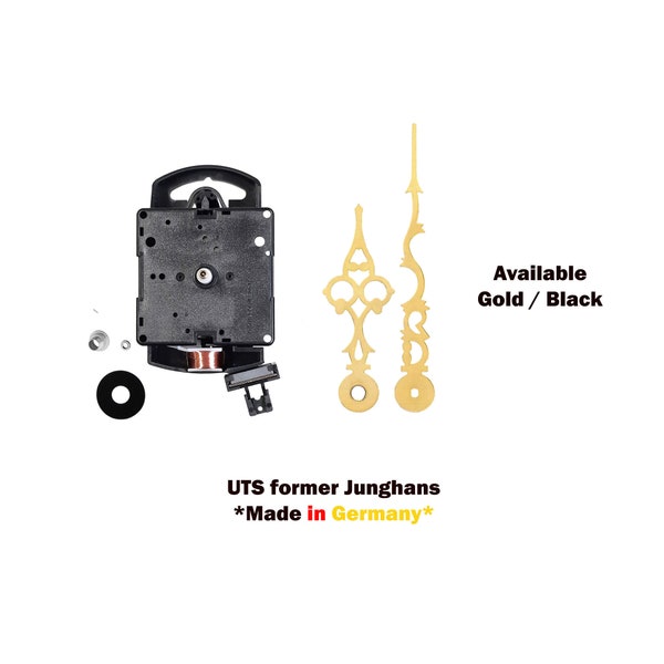 Mouvement d'horloge à pendule UTS 802 ancien JUNGHANS 817 / mouvement quartz + aiguilles 103/72 mm