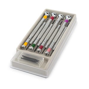 Chave de fendas | Jogo de chaves de fendas | Chave de fendas de relojoeiro 7 peças + lâminas de substituição | Augusta