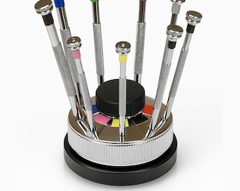 AUGUSTA Watchmaker Screwdriver Set 9 pcs – Magnetic or Anti-Magnetic with Stand