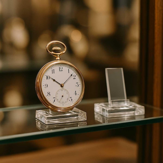Présentoir Transparent Pour Montre De Poche - Support D'exposition En Plastique - Fabriqué En Allemagne