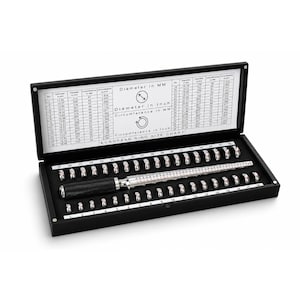 AUGUSTA Ringstorleksmätare Set 36 Ringar + Ringdorn – Professionell Ringstorleksmätare EU & USA