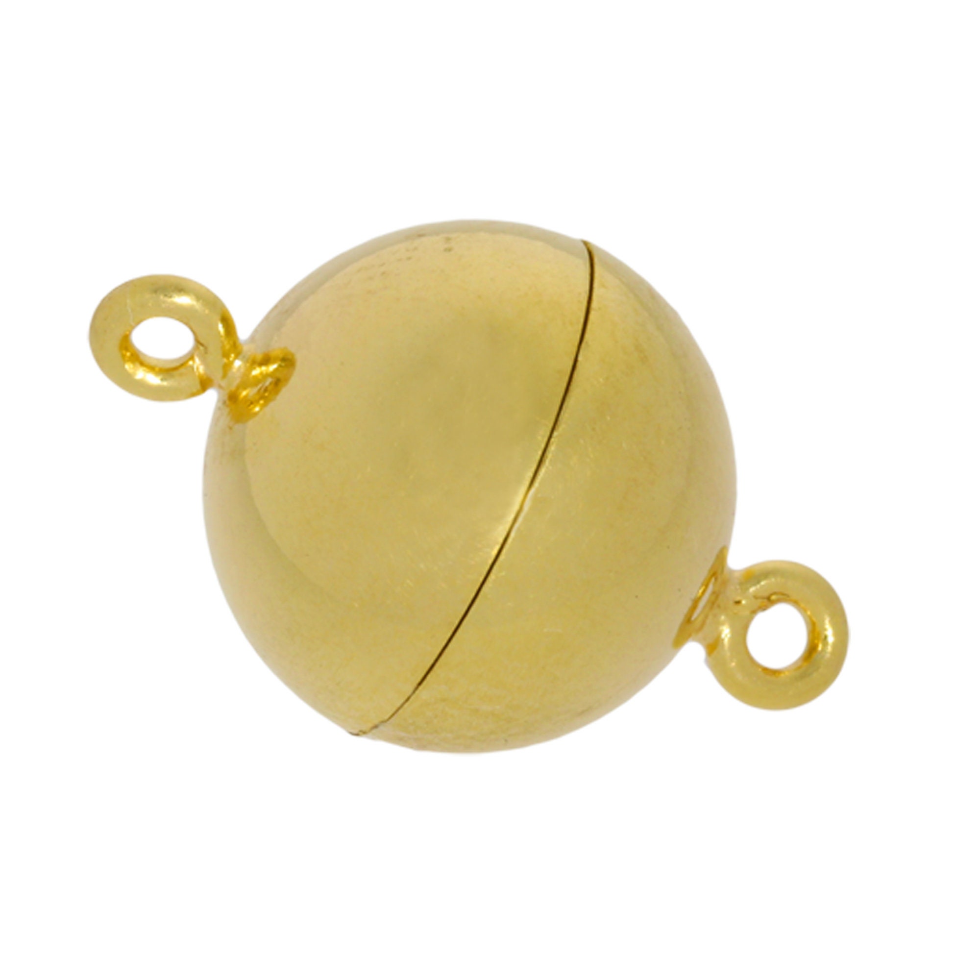 Magnetic Clasp Ball Silver Polished Gold Plated