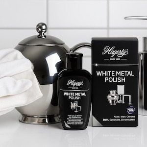HAGERTY White Metal Polish – Lozione detergente e lucidante per acciaio e cromo – 250 ml