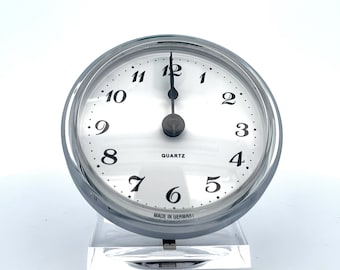 Mouvement d'horloge intégré Ø 58 mm – Horloge intégrée avec cadran blanc, chiffres arabes et lunette argentée