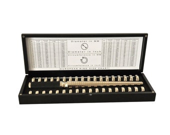 AUGUSTA Ring Sizer Set with 36 Rings + Ring Mandrel – Professional Measurement Tool