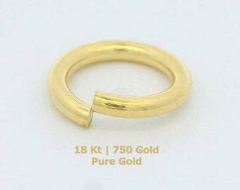 Bindringen, ringetjes, splitringen, rond, open, goud 750 | 18 ct. | Puur goud