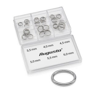 Binderinge 925 Silber 30x Biegeringe Spaltringe rund, Silber 3.5 - 6.0 mm
