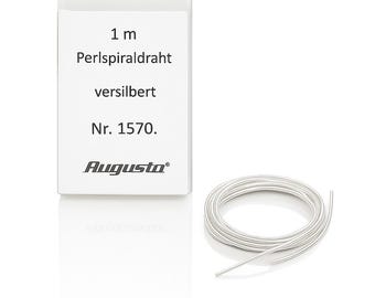 Silver-plated pearl spiral wire 1 metre / silver jewellery wire / pearl wire / DIY pearl necklaces