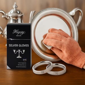 Polierhandschuhe für Silber HAGERTY Silver Gloves | Silber reinigen | Silber putzen | Schmuck polieren | Baumwoll Handschuhe zum Polieren