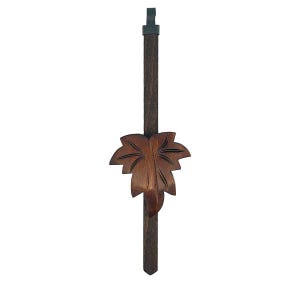 Uhrenpendel aus Holz mit Ahornblatt für Kuckucksuhren in den Farben dunkelbraun Kuckucksuhr Zubehör  *Made in Germany*