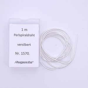 Filo a spirale di perle argentato 1 metro / filo d'argento per gioielli / filo di perle / collane di perle fai da te