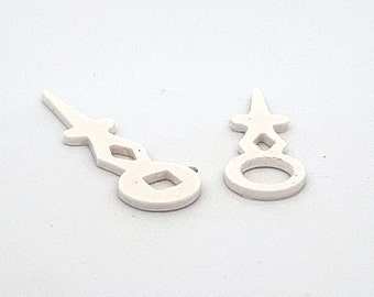 Pointer for cuckoo clocks white plastic without lining + hole / cuckoo clock hands / clock hands