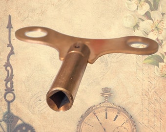 AUGUSTA clock key square brass
