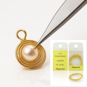 Bead spiral wire gold plated 1 meter / Golden bead spiral wire / Bead wire / DIY bead necklaces - crochet string of pearl
