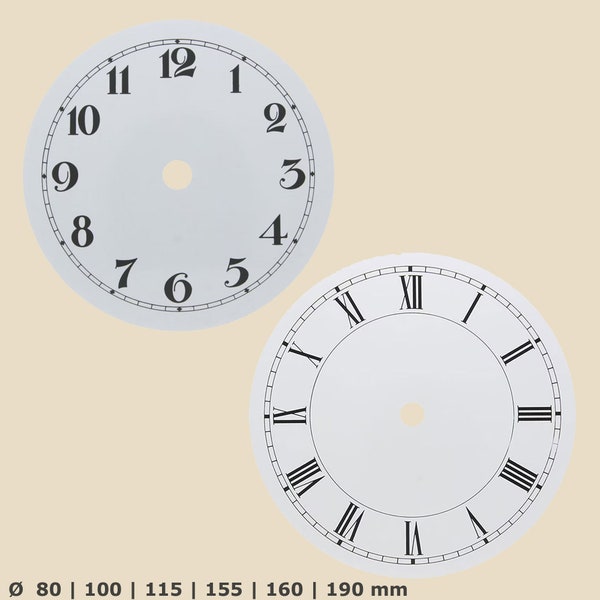 Cadran de l'horloge en aluminium Chiffres romains arabes