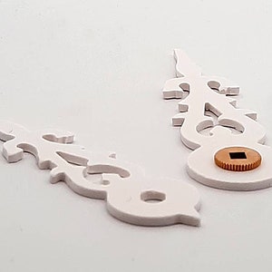 Hands for cuckoo clocks Clock hands white plastic with brass lining / Cuckoo clock hands / Clock hands