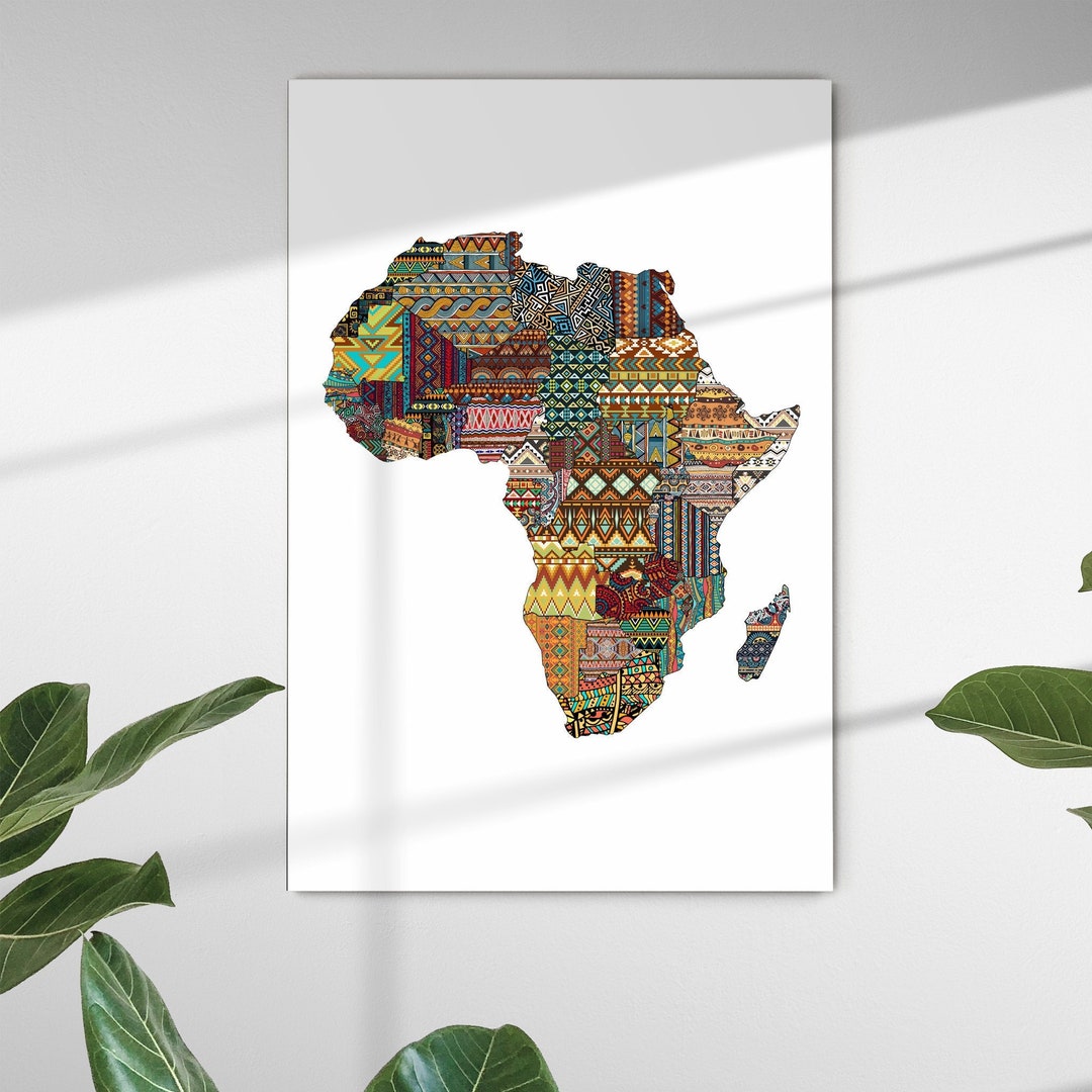 Africa Map Wall Art africa Print African Map Print South Etsy
