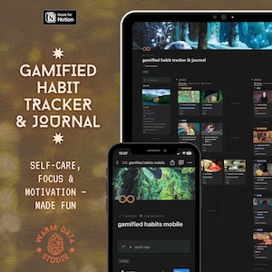 Gamified Habit Tracker: ADHD-Friendly Notion Template (Digital Download)