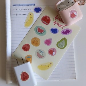feeling fresh fruit sticker sheet (die-cut, matte vinyl sticker paper, 4x6&quot;)