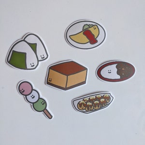 cute japanese food die-cut stickers (in 3 x 3&quot; bag)