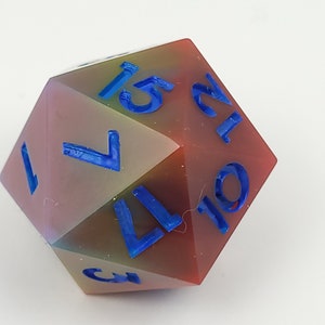 Handmade dice, jumbo D20, D20, Chonk dice, Pen and Paper, Dnd dice, TTRPG dice, polyhedral dice, sharp edged dice