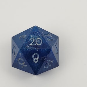 Handmade dice, jumbo D20, D20, Chonk dice, Pen and Paper, Dnd dice, TTRPG dice, polyhedral dice, sharp edged dice