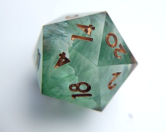 Handmade dice, jumbo D20, 30mm D20, Chonk dice, Pen and Paper, Dnd dice, TTRPG dice, polyhedral dice, sharp edged dice, petril portal style