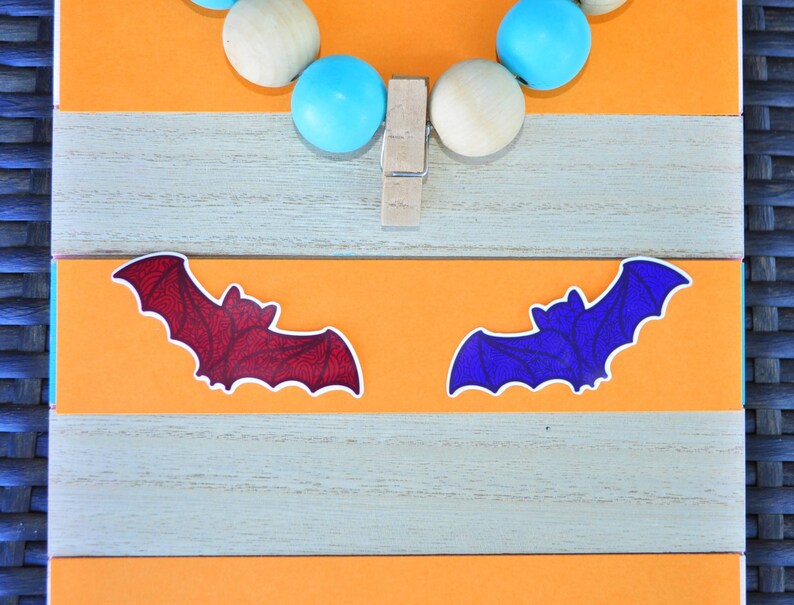 Patterned Bat Glossy Weatherproof Vinyl Sticker | Bat Sticker ...