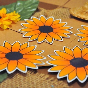 Sunflower Glossy Weatherproof Vinyl Sticker | Sunflower Sticker | Sunflower Design | Floral Stickers