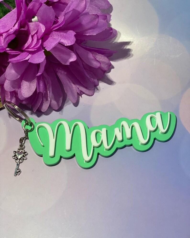 Acrylic Name Keychain Acrylic Gift Label Gift Wrap Name Etsy