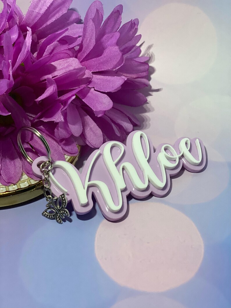 Acrylic Name Keychain Acrylic Gift Label Gift Wrap Name Etsy