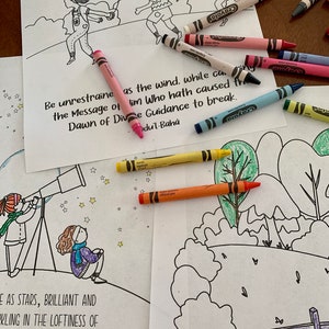 Pacchetto di pagine da colorare con scritti baha'i