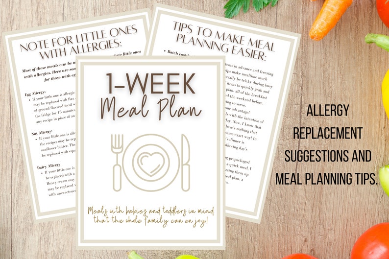 1-Week Baby/Toddler Meal Plan Grocery List Meal Plan Recipe Cards Baby-led Weaning & Toddler Eating image 4