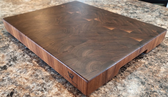 Handcrafted Walnut End Grain Cutting Board, Large Butcher Block, Double Sided, Personalized